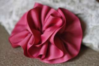 Colonial Rose color hair bow on a 3 bow clip barrette  