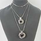 GUNMETAL INFINITY RING RHINESTONE NECKLACE NL240  