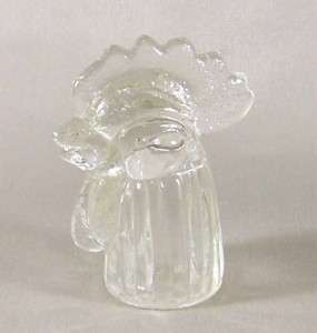  Glass Rooster Chicken Head Bottoms Up Shot Glass Or Figurine Figure