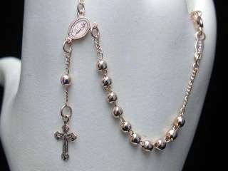 ROSE GOLD FILLED 14K MEDIUM BEAD BRACELET ROSARY STYLE  