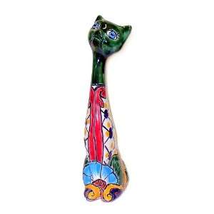  Neck Cat Figurine, 11 Inch Tall, Assorted Color and Paint Patterns