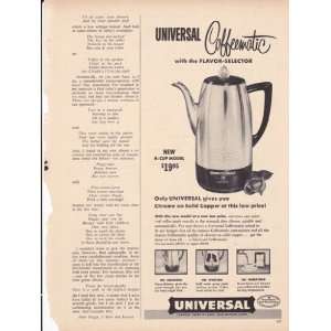  Universal Coffematic Coffee Maker 1957 Original Vintage 