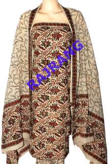 Boho Indian Block Print Cotton Salwar Kameez Suit Dress  