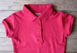 This listing is for a Girls School Uniform Red Polo Shirt by Izod. We 