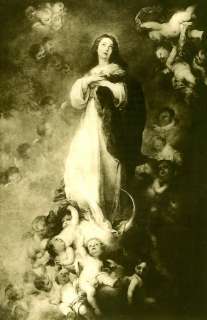 c1901 Print IMMACULATE CONCEPTION Madonna Cherub Angel  