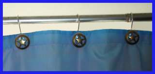 Western Decor Brass Concho Shower Curtain Hooks Set 12  