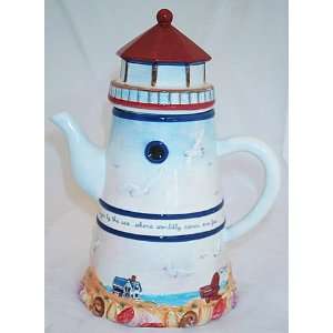 LIGHTHOUSE Light House TEAPOT tea pot nautical decor nw  
