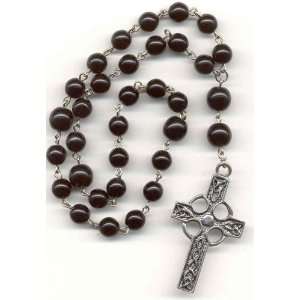  Anglican Prayer Beads, Rosary Black Czech Glass   Linked 