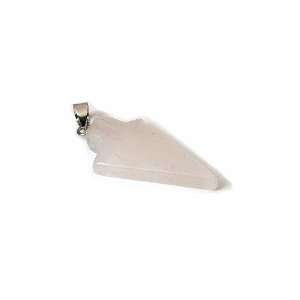  Rose Quartz Semi Precious Gemstone Mini Arrowhead Pendant 