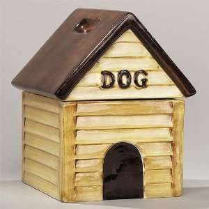    CERAMIC DOG HOUSE DOG TREAT JAR, #ZW84311