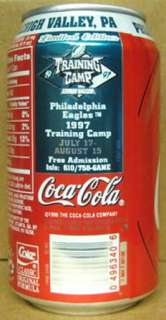 COCA COLA PHILADELPHIA EAGLES 97 TRAINING CAMP Soda CAN  