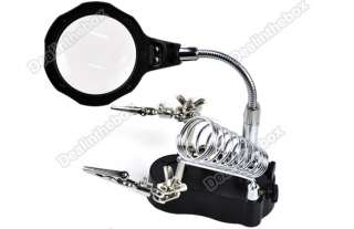   Helping Hand LED Magnifying Soldering IRON STAND Lens Magnifier  