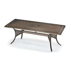   Rectangular Metal Patio Dining Table with Umbrella Hole Patio, Lawn
