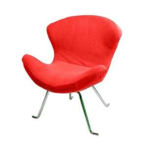  Ultra Soft Wing Chair Modern Retro Red TWO Furniture 