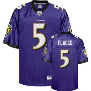 Joe Flacco Youth Jersey Reebok Purple Replica #5 Baltimore Ravens 