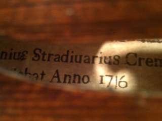   Style Antiqued Master Violin Stradivarius 1716 Great Sound  