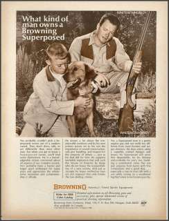 1968 BROWNING SHOTGUN AD~Father & Son~GOLDEN RETRIEVER  