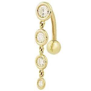  Tina Gold Dangle Reverse Belly Button Ring Jewelry