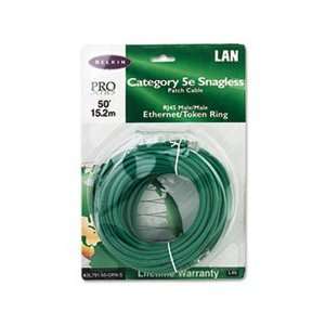   Snagless Patch Cable, RJ45 Connectors, 50 ft., Green