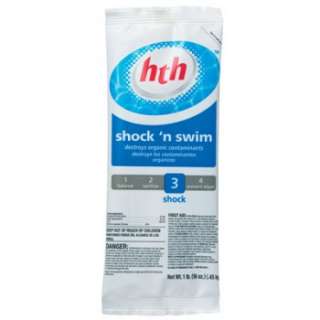 HTH Shock N Swim Swimming Pool Chlorine Shock 18 x 1 lb bags Easy to 