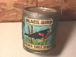 Old Black Bird Syrup Tin Pail H.P. Lau Nebraska  