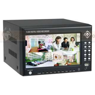 264 4CH Video Audio DVR Built in 7 LCD Screen Network 3G Phone