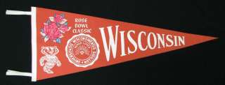 1963 Wisconsin Rose Bowl Pennant Variation RARE  