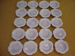 20 Pink Scalloped Plates Dollhouse Miniatures Ceramic Supply Food 