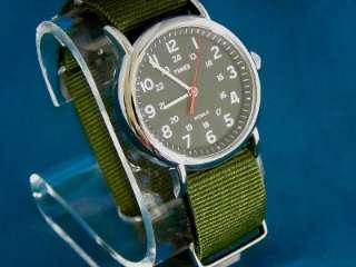 VINTAGE TIMEX MILITARY STYLE BLACK FACE 24 HOUR DIAL INDIGLO WATCH G 
