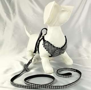 Soft Cotton Pet Dog Harness & leash lead Black 1#  5#  