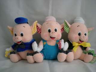   Three Little Pigs Plush Cute Soft Toy Japan New Retired RARE  