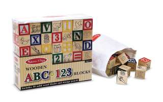 Melissa and Doug Wooden ABC/123 Blocks Toys #1900  