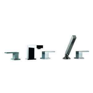   Bronze Ultra Triple Handle Roman Tub Valve and Hand Shower with Sim