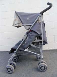 Maclaren Twin Techno Double Umbrella Stroller * Charcoal Silver/Red 