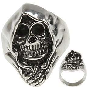   316L CASTING STAINLESS STEEL SKULL RING WIDTH 28mm, Size 15 Jewelry