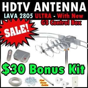   Ultra w/ G3 Control Box Indoor/Outdoor HDTV Antenna Lavasat UHF/VHF