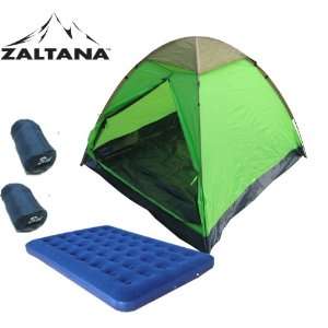  3PERSON TENT WITH DOUBLE SIZE AIR MATTRESS AND 2PCS SLEEPING 