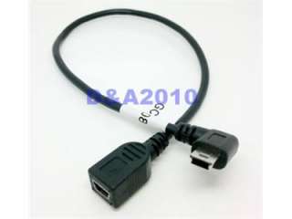 Mini USB 5 Pin female male right angle extension cable  