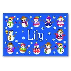   Personalized Snowman Characters Laminated Placemats   Two Pc Set Baby