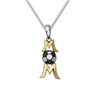   and 14k Yellow Gold Diamond Soccer Mom Pendant (.03cttw), 18 Jewelry