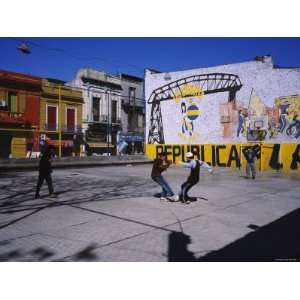 Four People Playing Soccer, La Boca, Buenos Aires 