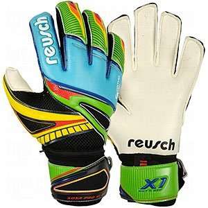 Reusch Xosa Pro X1 Ortho Tec Goalie Gloves Blue/Green/Black/Yellow/10