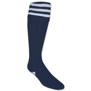  adidas 3 Stripe Soccer Socks (Navy/White) Sports 