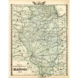  Official railroad map of the State of Illinois, 1876 Arts 