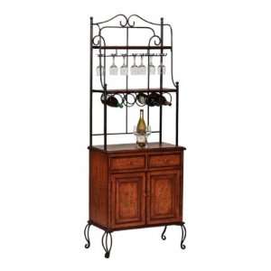   Collection Iron Bakers Rack with Cabinet in Country