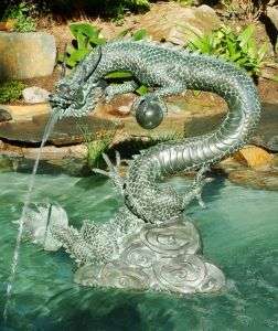23 Bronze Garden Water Dragon Spitter Fountain Chinese  