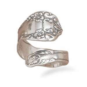  Oxidized Floral Spoon Ring Jewelry
