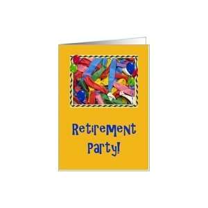  Balloons and Streamers Retirement Invitation Card Health 