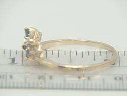 14K Yellow Gold Sapphire Diamond Ring Guard Enhancer Wrap  