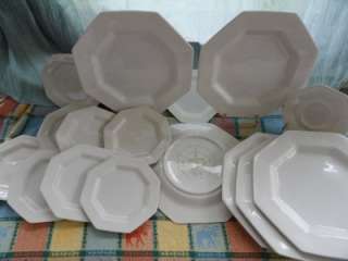  White INDEPENDENCE IRONSTONE Castleton China Octagonal Plates Dinner 